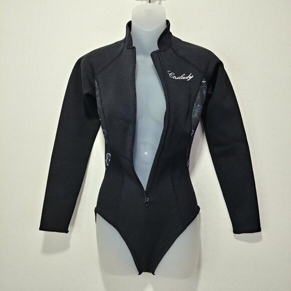 Women's Black Long Sleeve Swimsuit - Picture 3 of 10